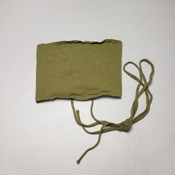 fashion nova open back army green strapless tube top women's size medium - Picture 1 of 8